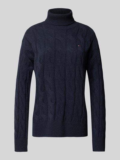 Tommy Hilfiger Strickpullover mit Rollkragen Dunkelblau 2