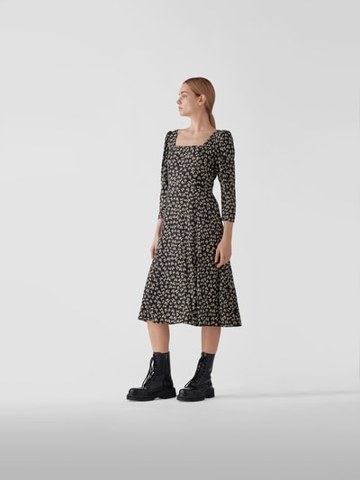 Diane von Furstenberg Midikleid mit Allover-Muster Schwarz 4