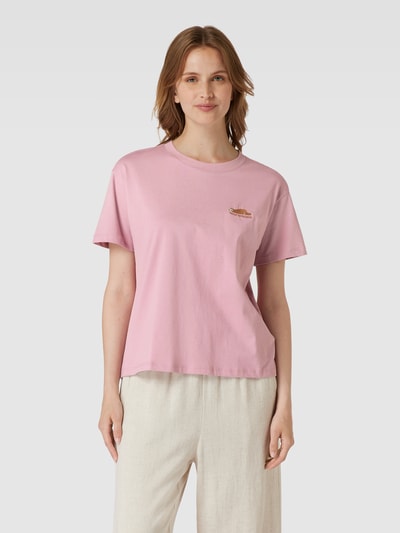 Jake*s Casual T-shirt van katoen met statementprint Roze - 4