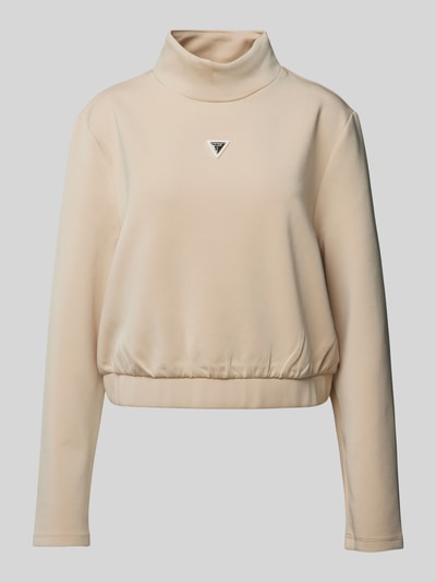 Guess Activewear Sweatshirt mit Stehkragen Modell 'OLYMPE' Beige 2