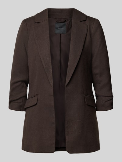Produktfoto, brązowy Regular Fit Longblazer mit Viskose-Anteil Modell 'FRIDA' von VERO MODA, widoczna faktura tkaniny, damski Longblazer