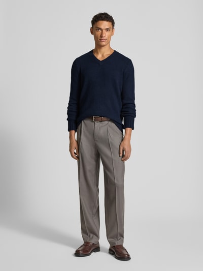 Cinque Gebreide pullover met V-hals, model 'UPO' Donkerblauw - 1