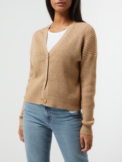 Only Cardigan mit Rippenstruktur Modell 'Katja'  Camel Melange 4