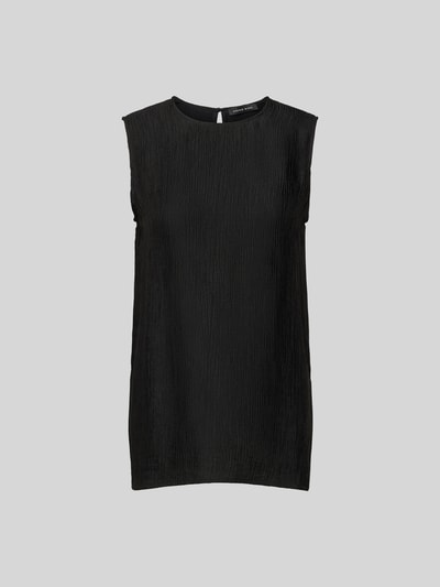 Produktfoto, Relaxed Fit Top aus Viskose-Mix von Anine Bing, Schwarz, Strukturmuster, Rundhalsausschnitt, ärmelloses Design