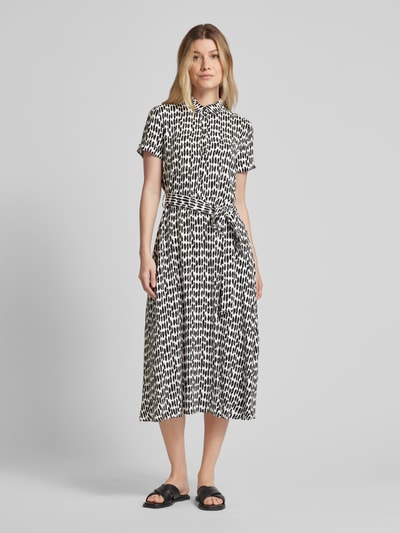 Christian Berg Woman Selection Midi-jurk met strikceintuur Zwart - 4