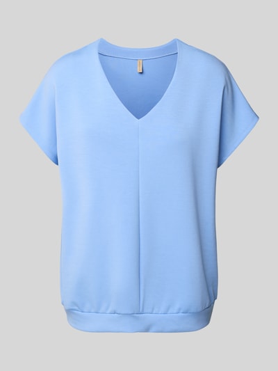 Soyaconcept T-Shirt mit V-Ausschnitt Modell 'BANU' Hellblau 2