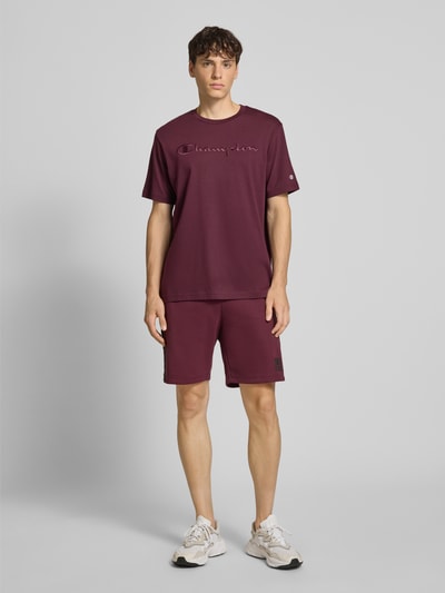 CHAMPION Sweatshorts met logoprint, model 'TAPE' Bordeaux - 1