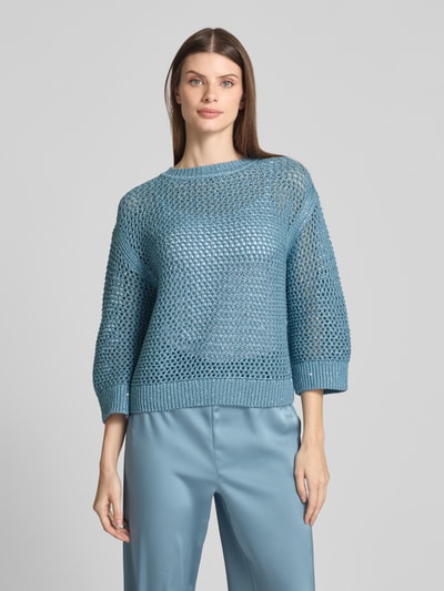 Zero Strickpullover mit Rundhalsausschnitt Bleu 4
