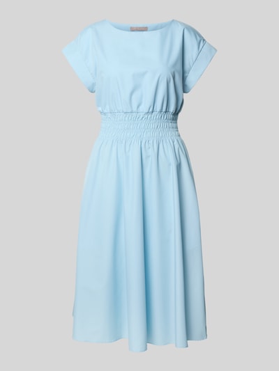 Christian Berg Woman Selection Knielanges Kleid mit Smok-Details Hellblau 2