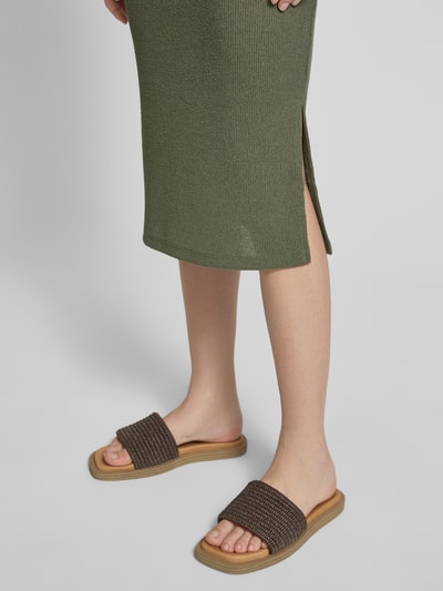 Soyaconcept Midirock mit Seitenschlitzen Modell 'Delia' Dunkelgruen 3