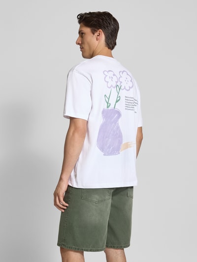 WOODBIRD T-Shirt mit Label-Stitching Modell 'Baine' Weiss 4