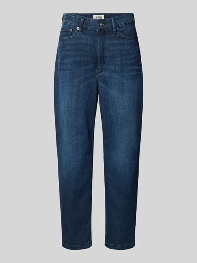 Produktfoto, Barrel Fit Jeans mit Eingrifftaschen Modell 'FLOWN' von DRYKORN aus dunkelblauem Baumwoll-Mix mit Stretch-Anteil, glatte Struktur