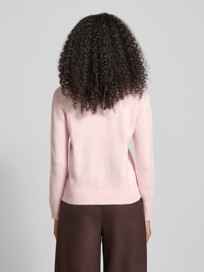Christian Berg Woman Strickpullover mit Polokragen und Knopfleiste Hellrosa 5