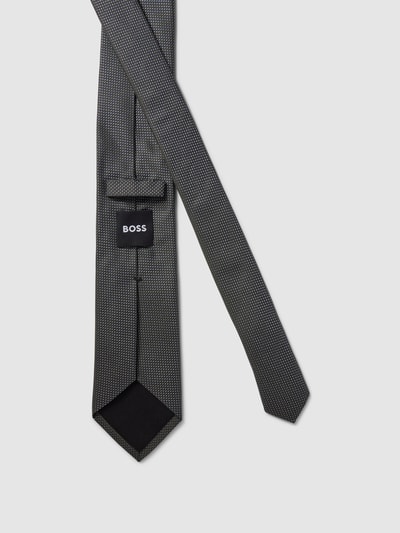 BOSS Slim Fit Zijden stropdas met all-over motief Antraciet - 2