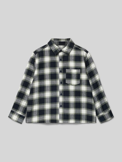 Mango Hemd mit Knopfleiste Modell 'theo' Marine 1