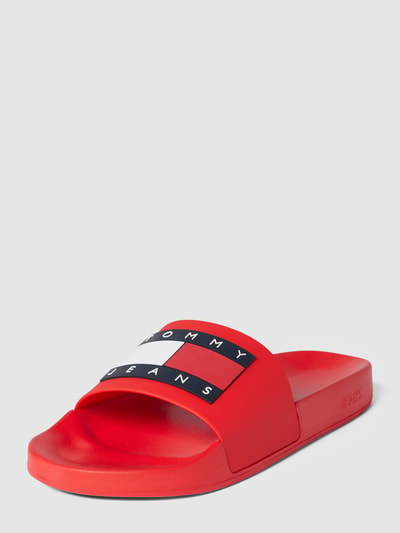 Tommy Jeans Slippers met labeldetails, model 'POOL' Rood - 1