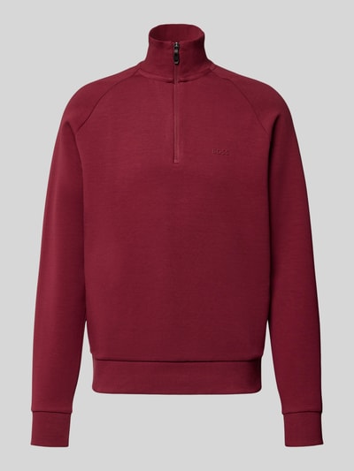 BOSS Green Sweatshirt mit halblangem Reißverschluss Bordeaux 1