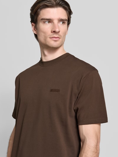 WOODBIRD Regular Fit T-Shirt aus reiner Baumwolle Modell 'Baine' Mittelbraun 3