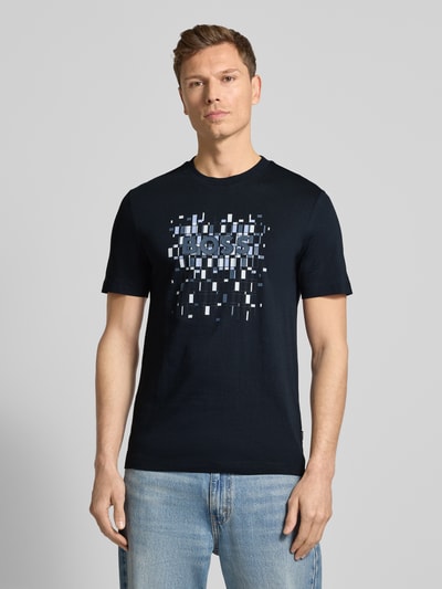 BOSS Regular Fit T-Shirt aus reiner Baumwolle Modell 'THOMPSON' Marine 4