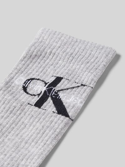 CK Calvin Klein Socken mit Label-Print Mittelgrau Melange 2