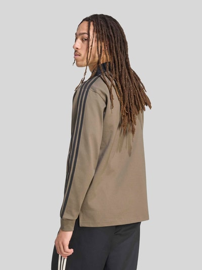 adidas Originals Relaxed Fit Rugbyshirt aus reiner Baumwolle Anthrazit 4