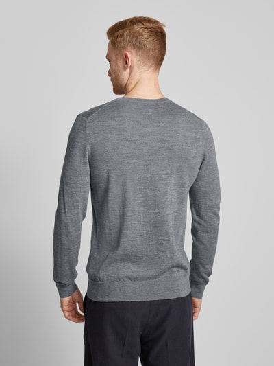 s.Oliver BLACK LABEL Sweter z dzianiny o kroju regular fit z żywej wełny Czarny 6