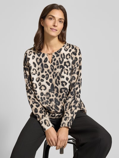 monari Blouseshirt in luipaardlook met druppelvormige hals  - 3