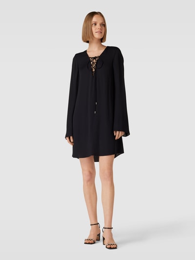 HUGO Sukienka mini z wiązanym detalem model ‘KOLGAN’ Czarny 1