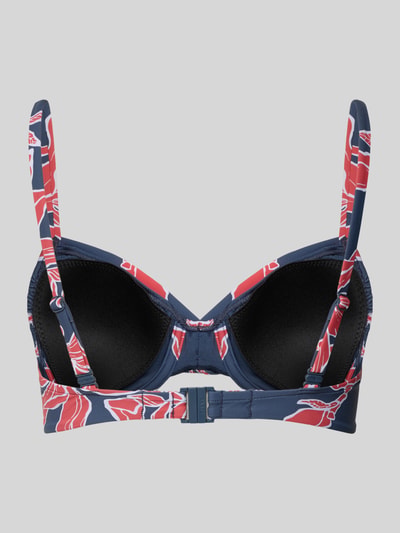 Produktfoto, Bikini-Oberteil mit Knotendetail Modell 'Camolo Underwire' von Barts z mieszanki materiałów z dodatkiem streczu, dopasowany krój, wzór na całej powierzchni, regulowane ramiączka