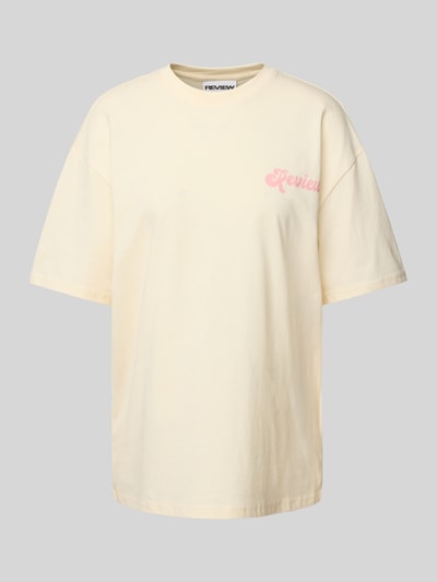 Review Oversized T-Shirt mit Label-Print Offwhite 2