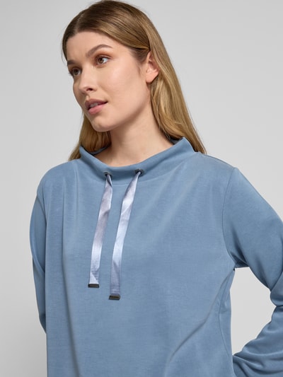 More & More Sweatshirt met opstaande kraag Rookblauw - 3