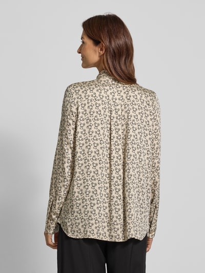 Milano Italy Slim Fit Bluse mit Schleifen-Detail Offwhite 5