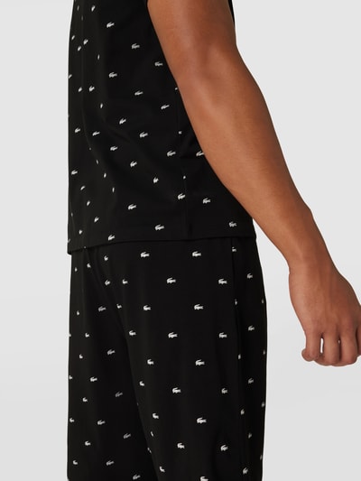 Lacoste Pyjama mit labeltypischem Allover-Print Black 3