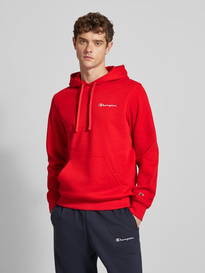 CHAMPION Hoodie mit Label-Stitching Rot 4