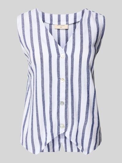 FREE/QUENT Weste aus Viskose-Leinen-Mix Modell 'Lavisco' Marine 2