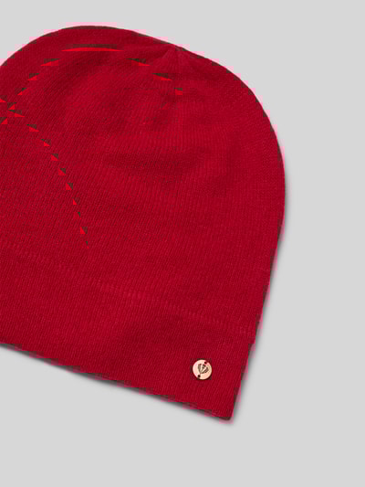 Fraas Kaschmirmütze mit Label-Applikation Rot 2