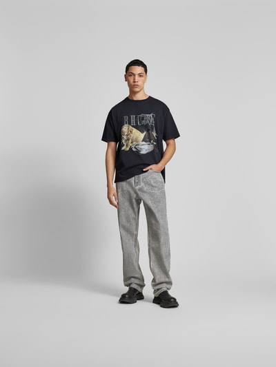 RHUDE T-Shirt mit Strasssteinbesatz Anthrazit 1