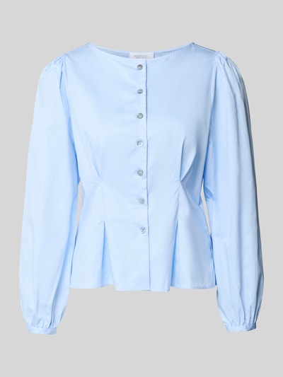 Produktfoto, Taillierte Bluse mit Rundhalsausschnitt von Rich & Royal in Hellblau, reine Baumwolle, taillierter Schnitt, Knopfleiste