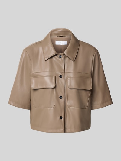 comma Blazer in Leder-Optik Taupe 2