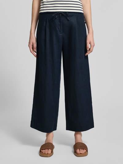 Christian Berg Woman Leinenhose mit Bindegürtel Dunkelblau 4