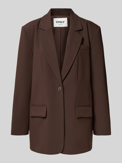 ONLY Relaxed fit lange blazer met 1-knoopssluiting, model 'LINDA-RAVEN LIFE' Donkerbruin - 2