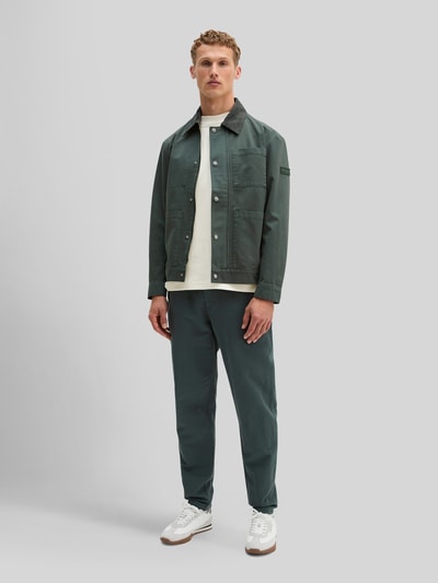 Marc O'Polo Regular Fit Blouson aus reiner Baumwolle mit Cordkragen Oliv 1