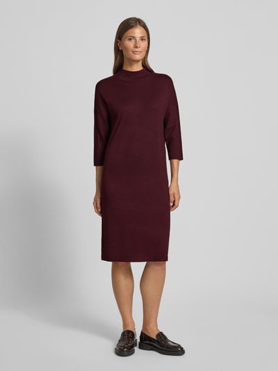 comma Sukienka o długości do kolan ze stójką i rękawem o dł. 3/4 Bordowy 4
