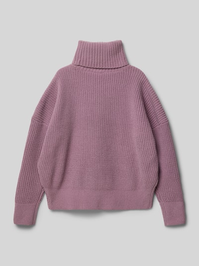 s.Oliver RED LABEL Oversized Rollkragenpullover aus weichem Ripp Mauve 3