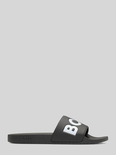 BOSS Badeschuhe mit Logo-Print Modell 'ARYEH_SLID' Black 4