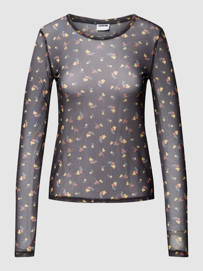 Noisy May Shirt met lange mouwen en all-over motief, model 'JUDITH' Zwart - 2