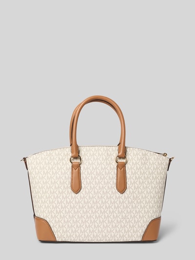 Produktfoto, Handtasche mit Logo-Applikation Modell 'Murphy' von MICHAEL Michael Kors, jasnobeżowy nadruk logo, skórzane rączki, szerokość w rozmiarze 1: 40 cm, długość 26 cm, głębokość 12 cm, długość paska 120 cm, główna komora na zamek, wewnętrzna kieszeń na zamek, materiał o gładkiej teksturze