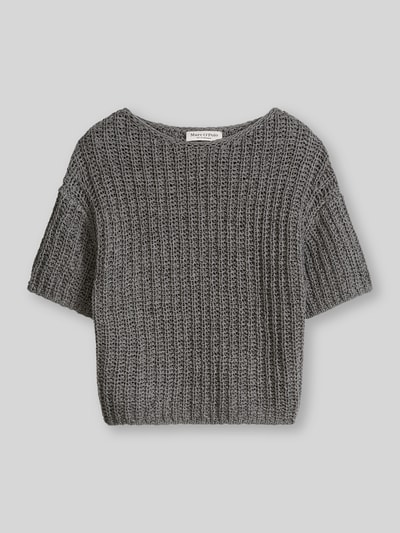 Marc O'Polo Sweter z mieszanki bawełny o kroju relaxed fit Ciemnoszary 2