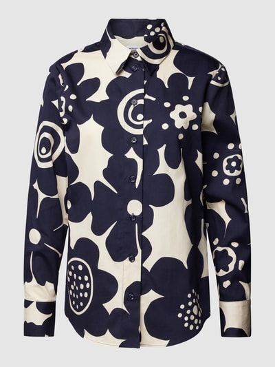 Seidensticker Blouse met all-over bloemenprint Marineblauw - 2