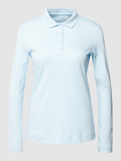 Christian Berg Woman Longsleeve mit Polokragen Hellblau 2